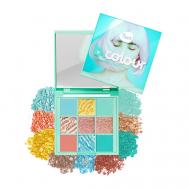 Палетка теней для век B.COLOUR 9 цветов: матовые, с блестками, нюд 7Days