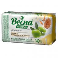 Крем-мыло туалетное твердое олива и миндальное молочко 140 Весна