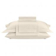 Постельное белье Vip из Страйп Сатина Семейное 160x220 Кремовый Arya home collection