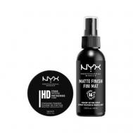 Набор: Пудра HD Finishing Powder + Спрей-фиксатор Matte Finish Setting Spray NYX PROFESSIONAL MAKEUP