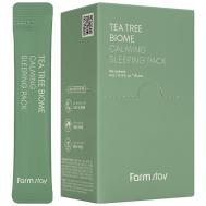 Маска для лица успокаивающая ночная в саше с экстрактом чайного дерева Tea Tree Biome Calming Sleeping Pack FARMSTAY