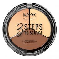 Компактная палетка для контуринга  3 Steps to Sculpt Face Sculpting Palette NYX PROFESSIONAL MAKEUP