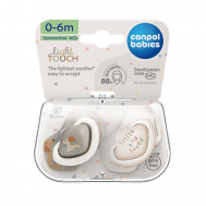 Пустышка Light touch Силиконовая симметричная 0-6 месяцев, DOGS Canpol Babies