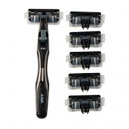 Бритвенный станок с 5 лезвиями + 6 сменных кассет auger