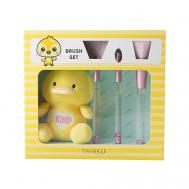 Подарочный набор: игрушка "Цыпленок" и 3 кисти для макияжа Take and Go