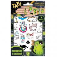 Наклейки - татуировки светящиеся "Кошечки", 3 листа Nd Play