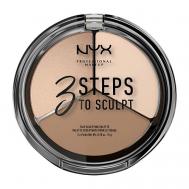 Компактная палетка для контуринга  3 Steps to Sculpt Face Sculpting Palette NYX PROFESSIONAL MAKEUP