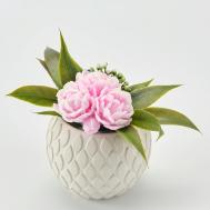 Мыло ручной работы Кашпо с розовыми махровыми пионами 200 SKUINA