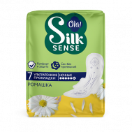 Silk Sense Прокладки женские гигиенические, ультратонкие, ночные, аромат Ромашка OLA