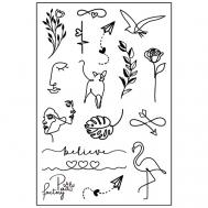 Временные переводные татуировки для тела PAW FACTORY