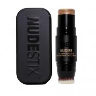 Хайлайтер Nudies Glow в стике, со встроенной кисточкой для растушевки NUDESTIX