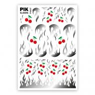 Слайдеры для ногтей P-117 Серебряное пламя Пик