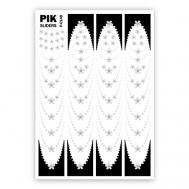 Слайдеры для ногтей P-148 Цветочный френч белый Фольга Пик