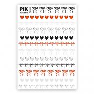 Слайдеры для ногтей P-124 Бантики и сердечки Фольга Пик