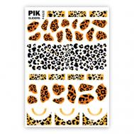 Слайдеры для ногтей P-122 Леопардовый принт Фольга Пик