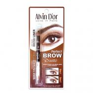 Профессиональный дуэт для бровей карандаш + воск Brow Perfect Alvin D'or