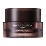 Крем для лица с муцином улитки Snail Solution Cream 52 Nature Republic
