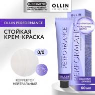 Перманентная крем-краска для волос PERFORMANCE 60 Ollin Professional