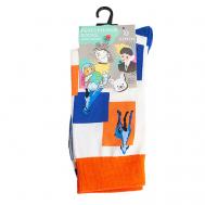 Носки унисекс PM397 белый/синий/оранжевый Oemen