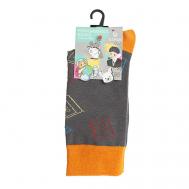 Носки унисекс PM410 серый/оранжевый Oemen