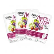 Тканевая Двухэтапная маска для лица и шеи "Фруктовые кислоты + Гиалуроновый крем" 3 шт 3 Dizao