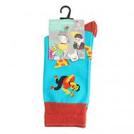 Носки унисекс PM399 голубой/кирпичный Oemen