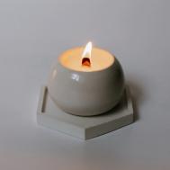 Свеча ароматическая из гипса на подносе "Лепестки роз" 70 МАНУФАКТУРА БАЛИЧЕВЫХ