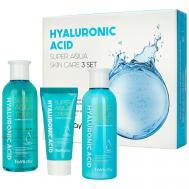 Набор тонер для лица + эмульсия для лица + крем для лица Hyaluronic Acid Super Aqua Skin Care 3 Set FARMSTAY