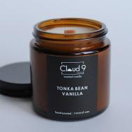 Свеча ароматическая в банке с древесным фитилём Tonka bean 120 CLOUD 9 HOME НА СЕДЬМОМ НЕБЕ ОТ АРОМАТОВ