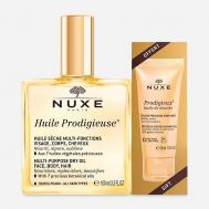 Набор Huile Prodigieuse: Сухое масло для лица, тела и волос + Масло для душа Nuxe