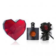 Парфюмерный набор Black Opium+Букет+Подарочная коробка Yves Saint Laurent