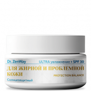 Увлажняющий крем для лица SPF 30 для жирной кожи 50 ZENWAY
