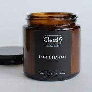 Свеча ароматическая с древесным фитилём Sage&sea salt 120 CLOUD 9 HOME НА СЕДЬМОМ НЕБЕ ОТ АРОМАТОВ