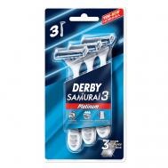 Станки бритвенные одноразовые с тройным лезвием Samurai platinum triple blade Derby