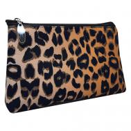Косметичка женская маленькая плоская из ткани "Леопард" ALISSIROSSI
