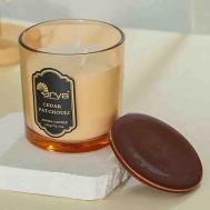 Ароматическая свеча Cedar Patchouli с керамической крышкой Янтарь 360 Arya home collection