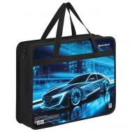 Папка на молнии А4 С РУЧКАМИ Ночная гонка Brauberg