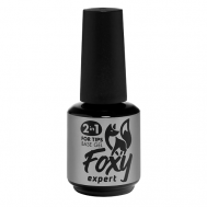 Каучуковая жидкая база "2в1" для гелевых типс FOXY EXPERT