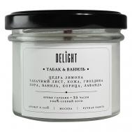 DELÍGHT Свеча ароматическая "Табак ваниль" с деревянным фитилем для дома 125 DeLIGHT