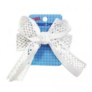 Белый бант с сеткой на резинке SCHOOL Collection White mesh bow elastic MORIKI DORIKI
