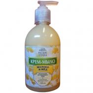 Крем-мыло увлажняющее для ежедневного ухода Молоко и мед с дозатором 300 Русские Травы