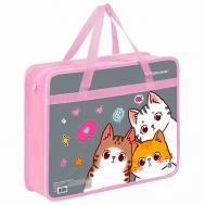 Папка на молнии А4 С РУЧКАМИ Пушистый котёнок Brauberg