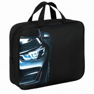 Папка на молнии А4 С РУЧКАМИ Черное авто Brauberg