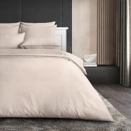 Антибактериальный комплект постельного белья Antibacterial Bed Linen Set, ЕВРО. Цвет: «Песчаный берег» (бежевый) SOFT SILVER
