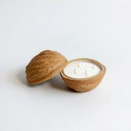 Свеча авторская в грецком орехе из керамики LA PALME ARTISAN CERAMICA