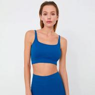Кроп-топ на тонких бретелях cинего цвета 2Mood