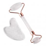 Набор для гуаша  ролик + сердце в подарочной упаковке Прозрачный кварц CHIOS®