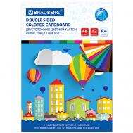 Картон цветной А4 ТОНИРОВАННЫЙ В МАССЕ, 48 листов Brauberg