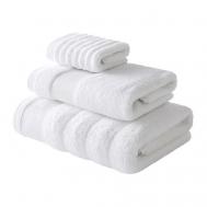 Набор Antibacterial Cotton Towels, полотенца для лица и тела 3 шт., размеры 30х50 см, 50х90 см, 70х140 см. Цвет: «Альпийский снег» (белый) SOFT SILVER