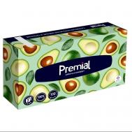 Салфетки бумажные двухслойные белые в коробке нон-стоп Premial